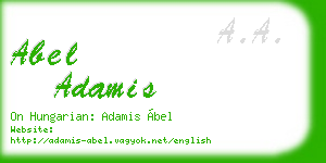 abel adamis business card